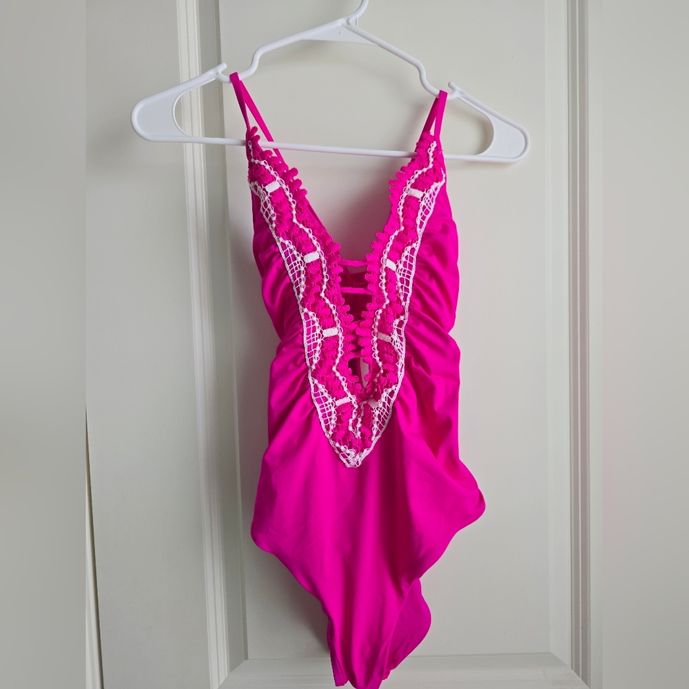 Becca One Piece Delilah Crochet Swimsuit